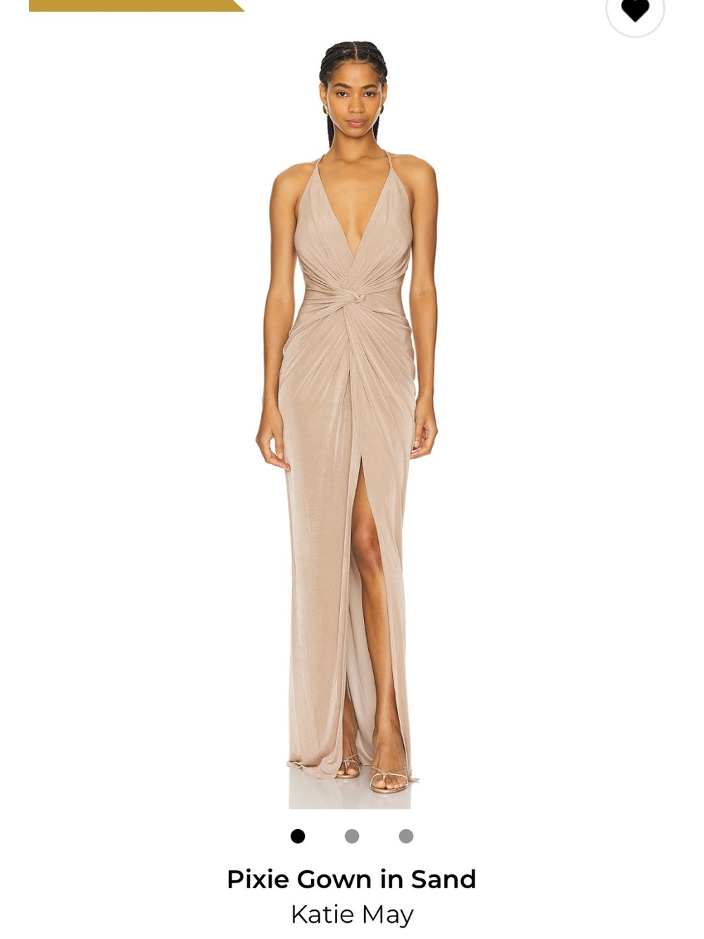 Katie May Sand Twist-Front Prom Gown